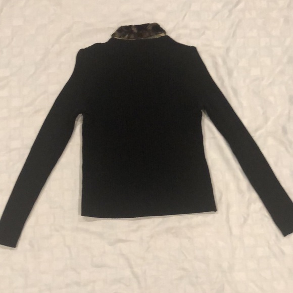 Robert Kitchen Canada Suede Sweater Jacket with Faux Fur - Picture 4 of 4